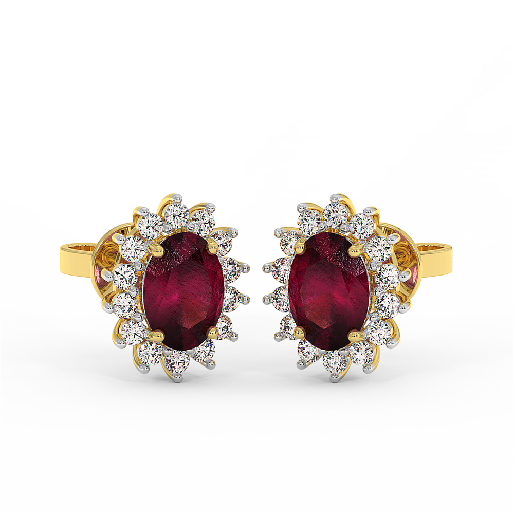 18K Gold Diamond Ruby Set