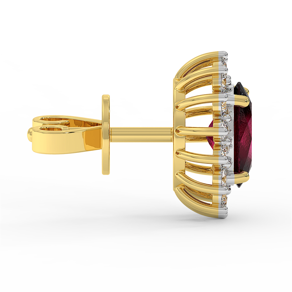 18K Gold Diamond Ruby Set