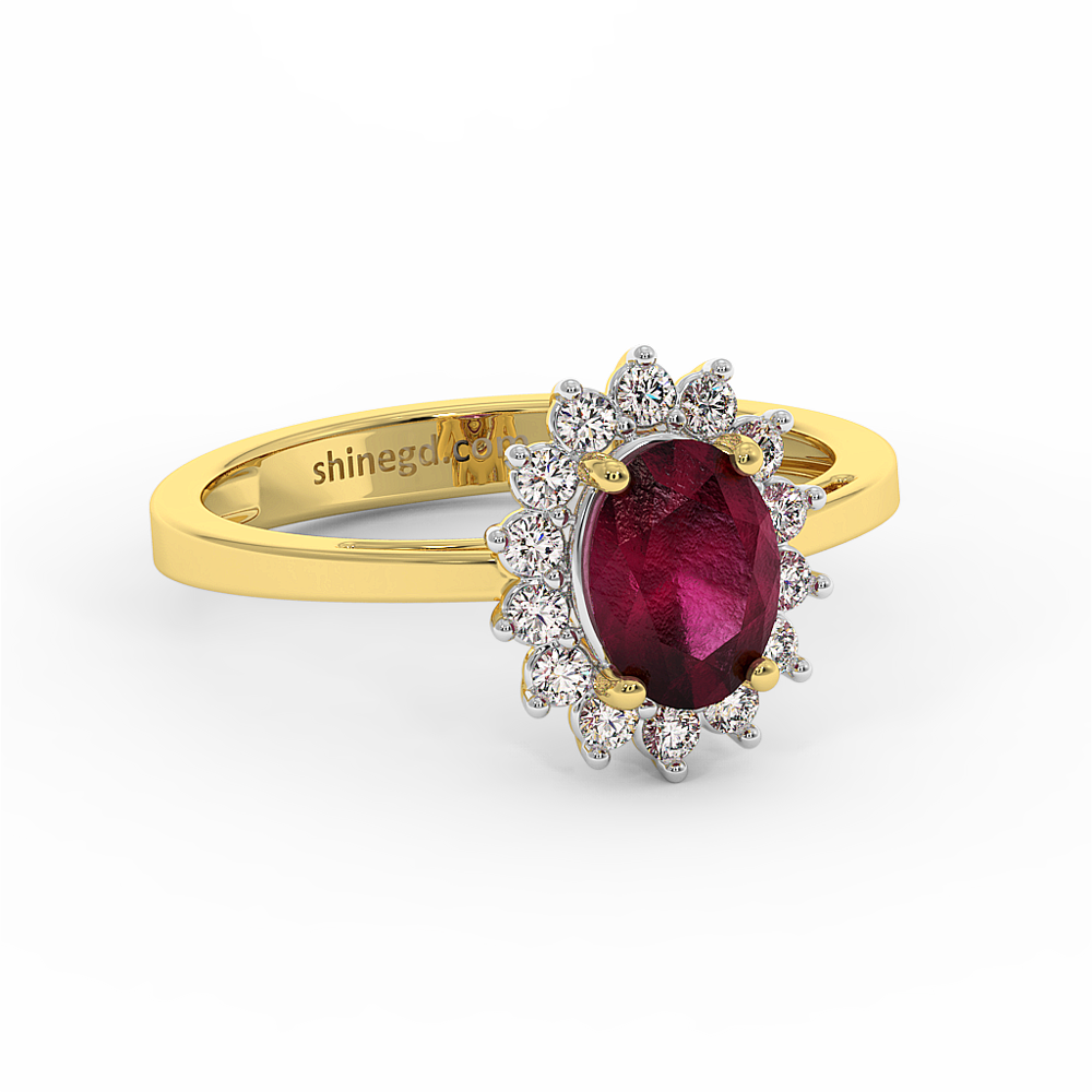 18K Gold Diamond Ruby Set