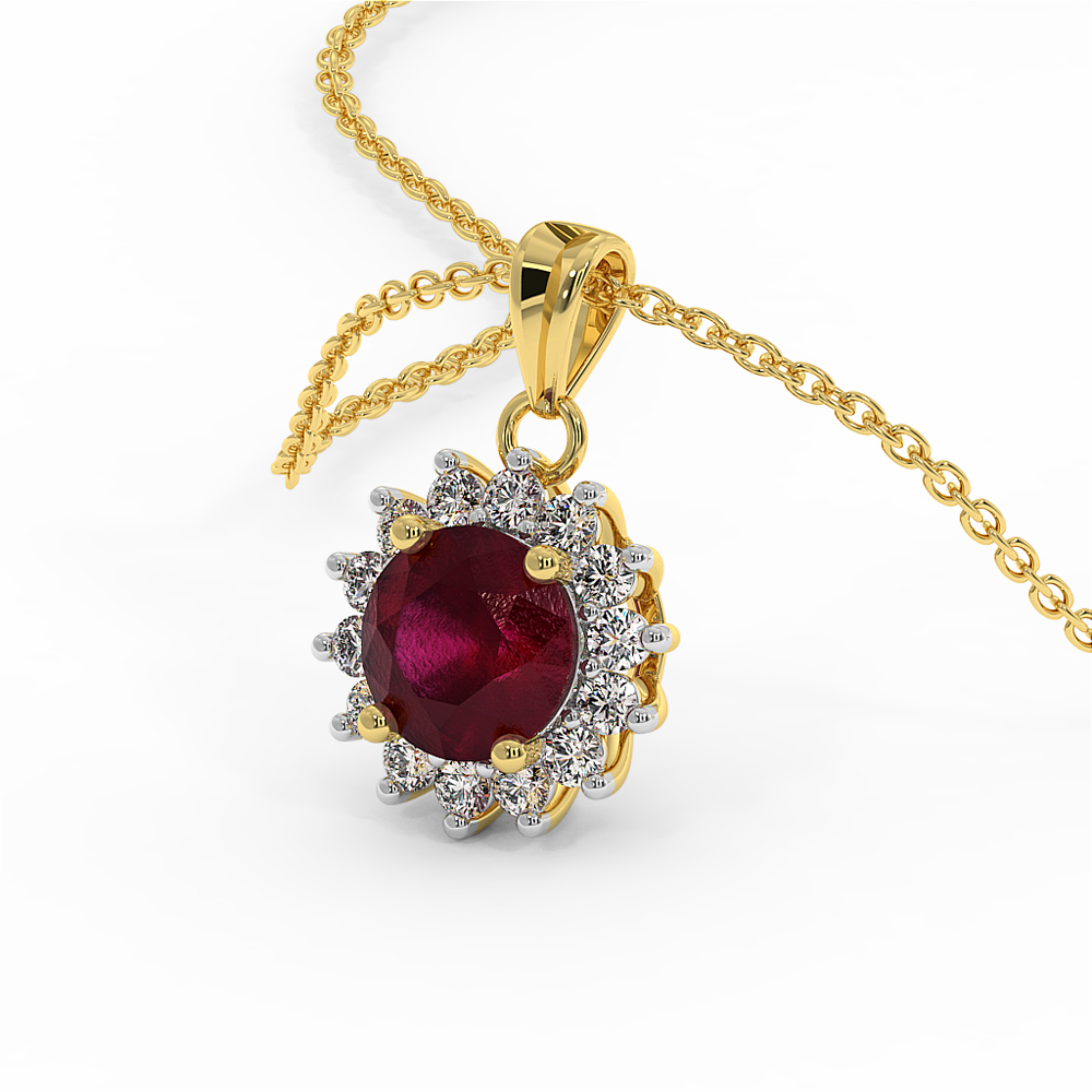 18K Gold Diamond Ruby Set