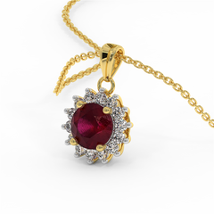 18K Gold Diamond Ruby Set