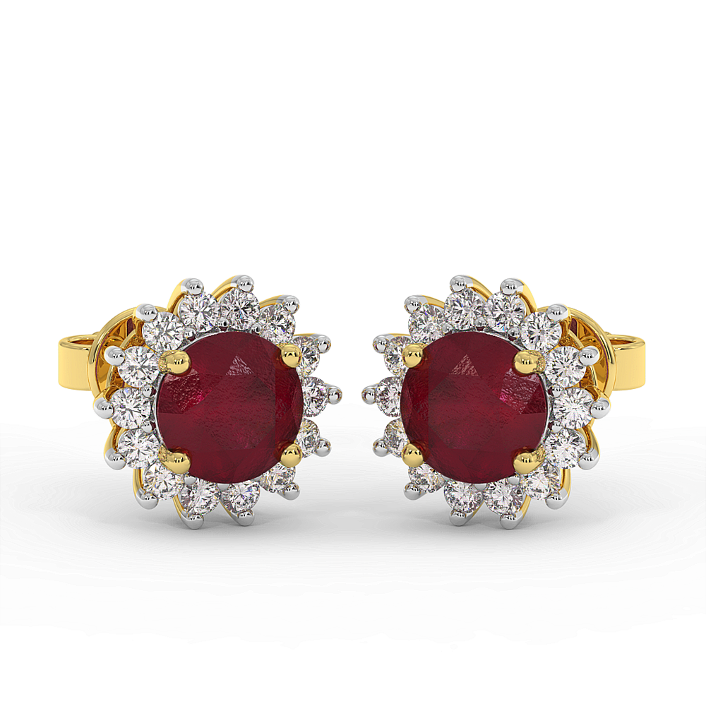 18K Gold Diamond Ruby Set