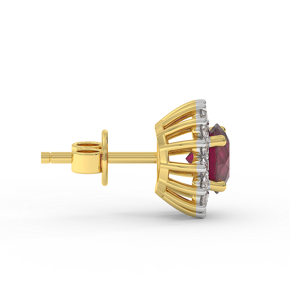 18K Gold Diamond Ruby Set