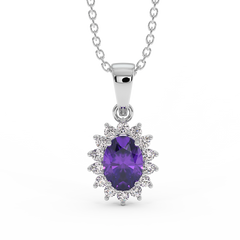 18K Gold Diamond Amethyst Set