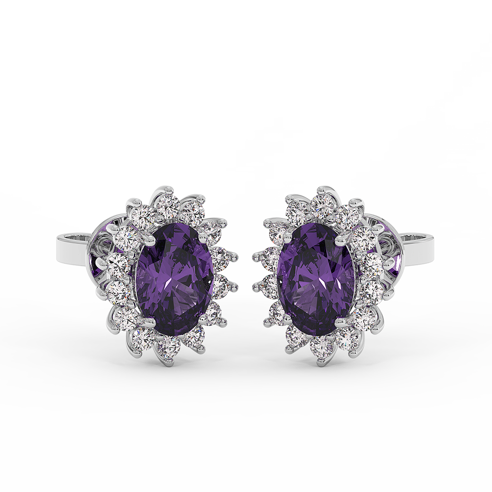18K Gold Diamond Amethyst Set