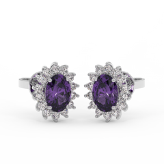 18K Gold Diamond Amethyst Set