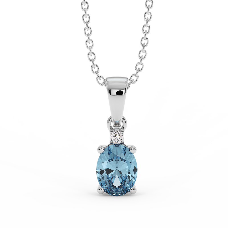 18K Gold Diamond Aquamarine Set