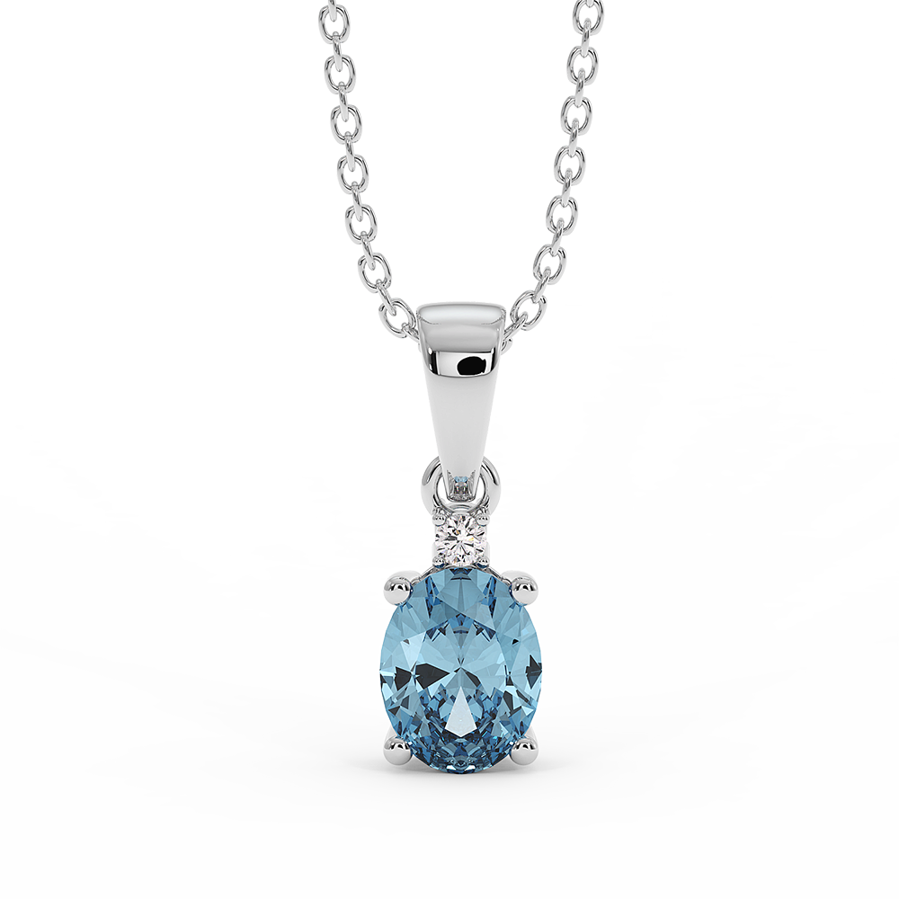 18K Gold Diamond Aquamarine Set