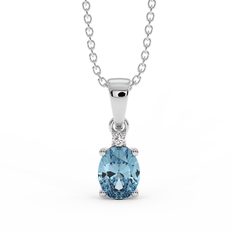 18K Gold Diamond Aquamarine Set
