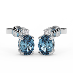 18K Gold Diamond Aquamarine Set