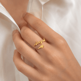 Personalized Open Name Ring with Heart