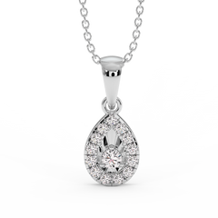 18K Gold Round Diamond Pendant