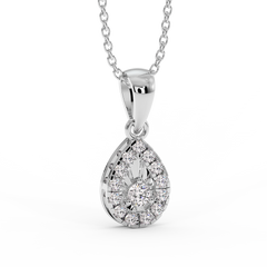 18K Gold Round Diamond Pendant