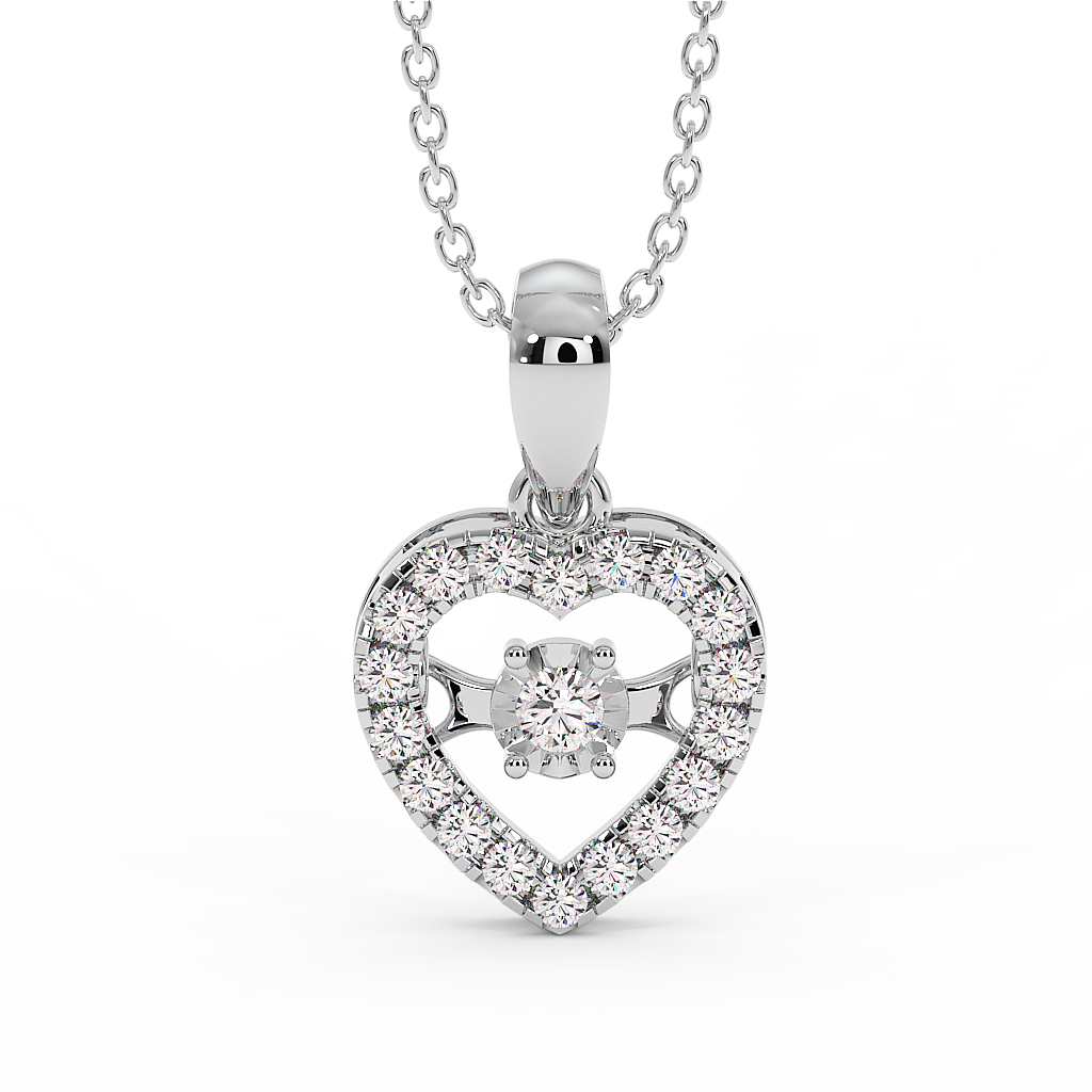 18K Gold Dancing Diamond Pendant