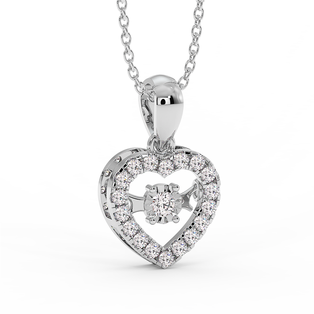 18K Gold Dancing Diamond Pendant