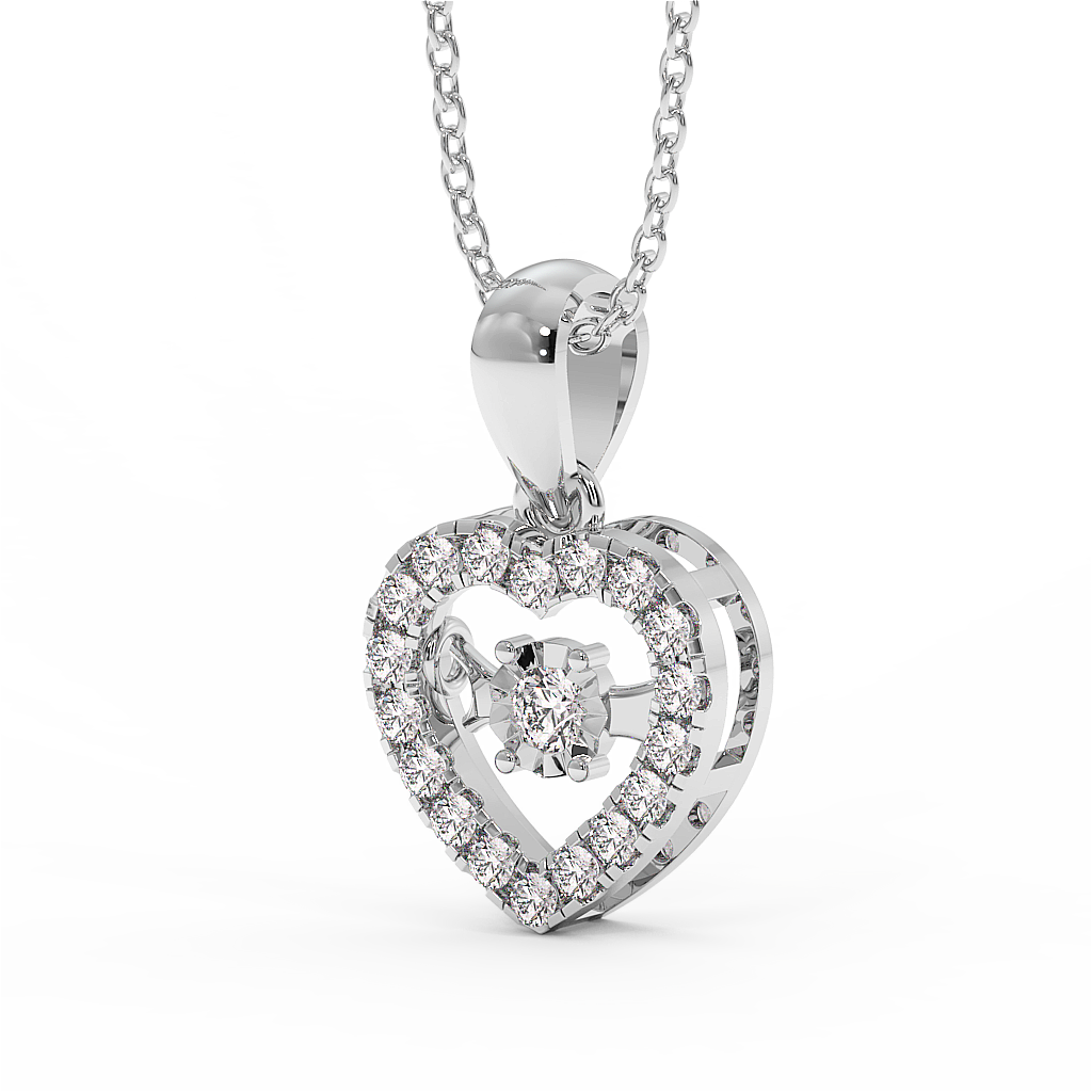 18K Gold Dancing Diamond Pendant