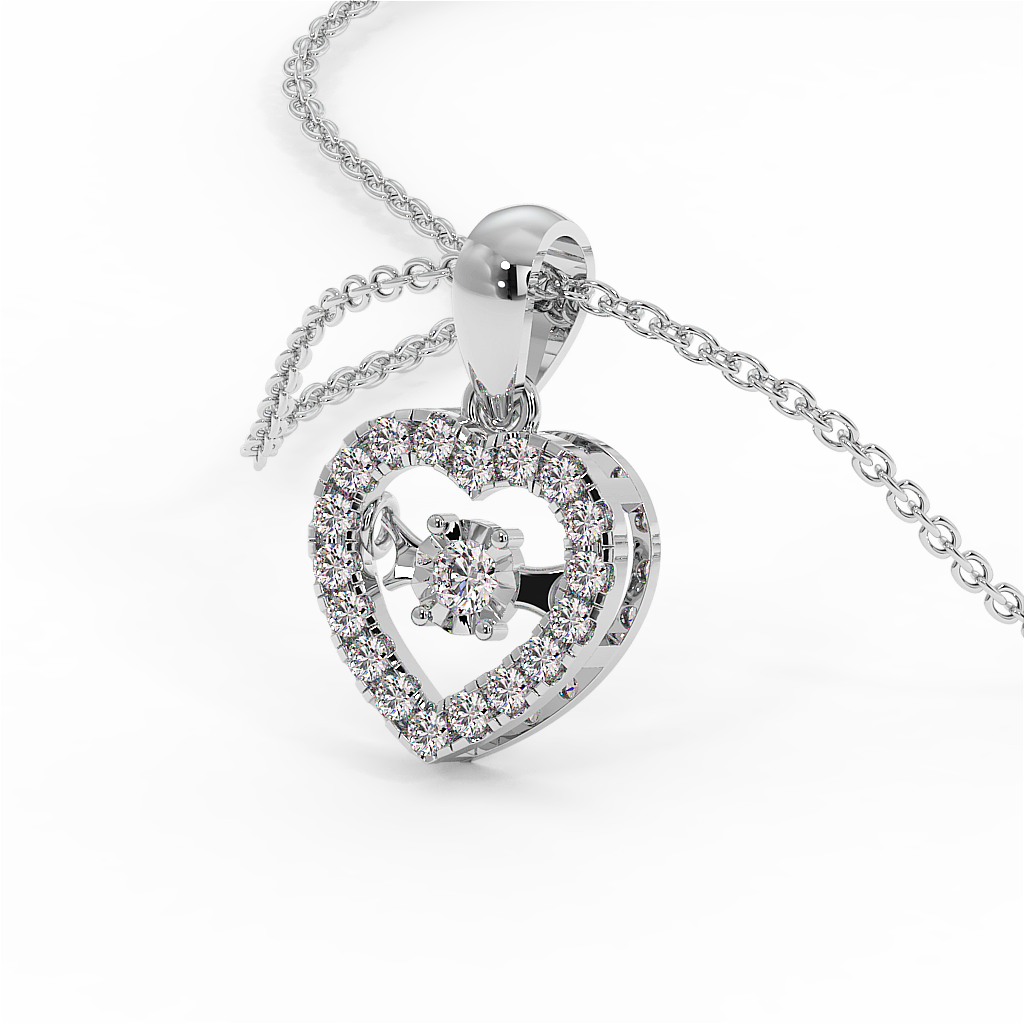 18K Gold Dancing Diamond Pendant