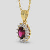 18K Gold Diamond Ruby Pendant