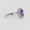 18K Gold Oval Amethyst Diamond Diana Ring