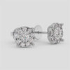 18K Gold Halo Diamond Stud Earrings