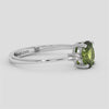 18K Gold Oval Peridot & Diamond Ring