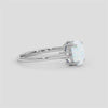 18K Gold Oval Opal Diamond Ring