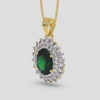 18K Gold Diamond Emerald Pendant