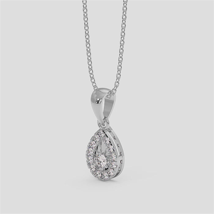 18K Gold Round Diamond Pendant