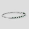 18K Gold Emerald Diamond Channel Bangle