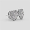 18K Gold Heart Shape Diamond Stud Earrings