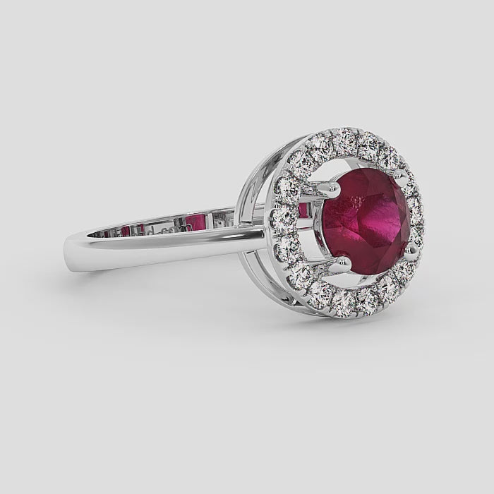 18K Gold Diamond Ruby Ring