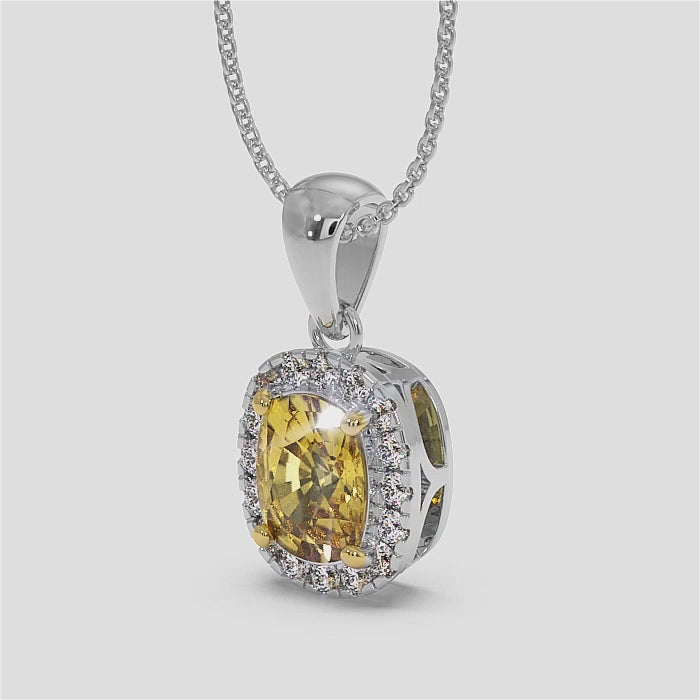 18K Gold Yellow & White Diamond Pendant