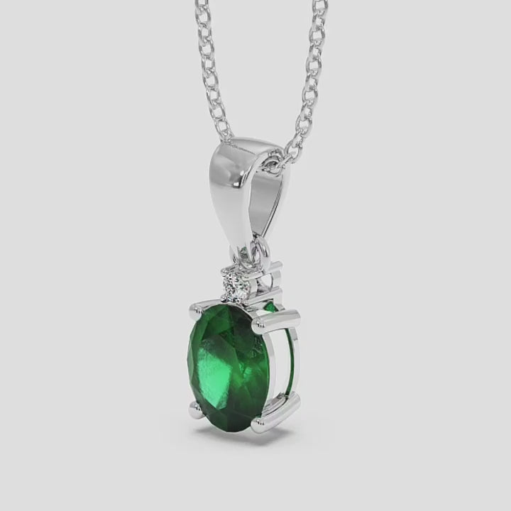 18K Gold Diamond Emerald Set