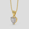 18K Gold Heart Pendant with Round Diamonds