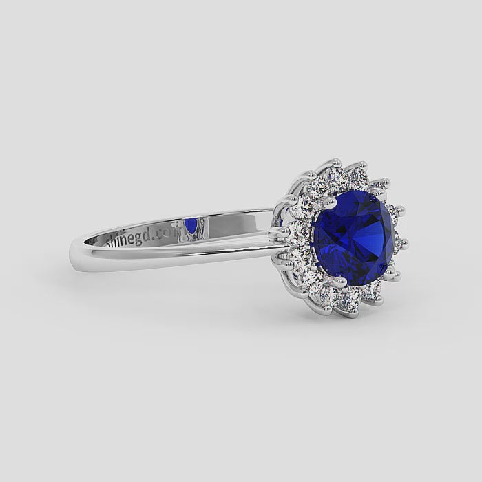18K Gold Diamond Sapphire Ring