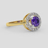 18K Gold Diamond Amethyst Ring