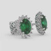 18K Gold Diamond Emerald Earrings