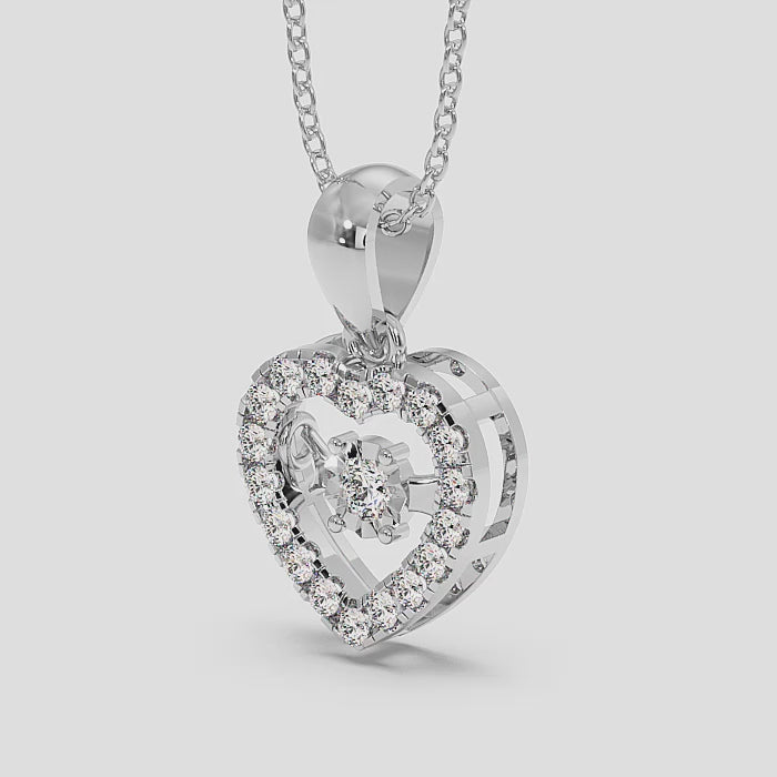 18K Gold Dancing Diamond Pendant
