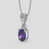18K Gold Diamond Amethyst Pendant