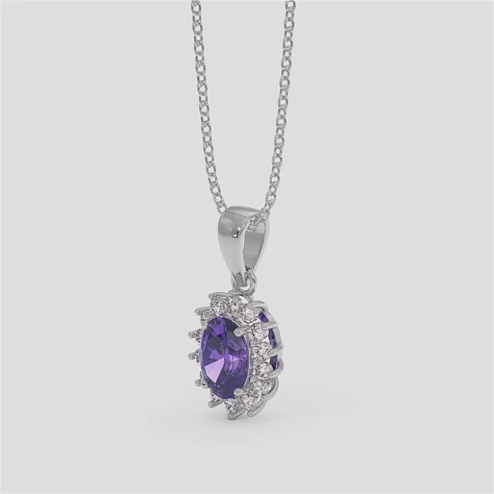 18K Gold Diamond Amethyst Set