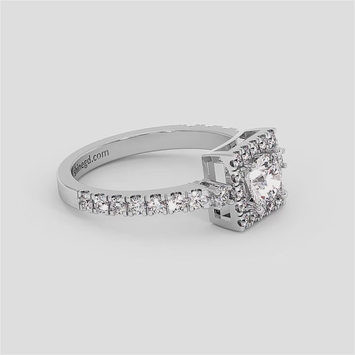 18K Gold Solitaire Diamond Ring