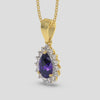 18K Gold Diamond Amethyst Pendant