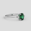18K Gold Diamond Emerald Ring