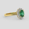 18K Gold Diamond Emerald Ring