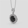 18K Gold Black & White Diamond Pendant