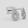 18K Gold Pear Halo Diamond Stud Earrings