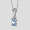 18K Gold Diamond Aquamarine Pendant