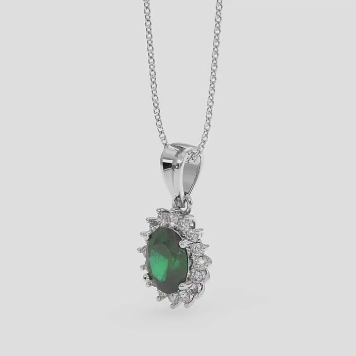 18K Gold Diamond Emerald Set