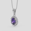 18K Gold Diamond Amethyst Pendant