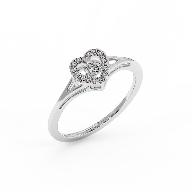 18K Gold Dancing Diamond Ring